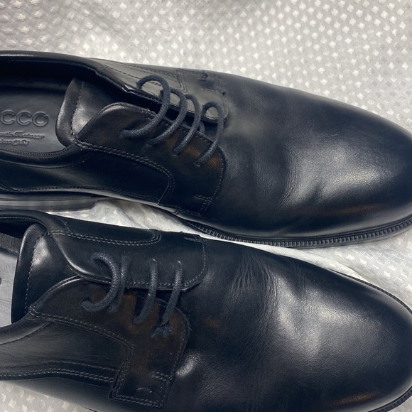 ECCO Men's Helsinki 2 Plain Toe Lace Up Oxfords Shoes Size 47 black EC - Picture 5 of 9